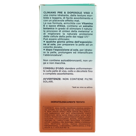 Clinians Bellezza Solare Pre & Dopo Sole Crema Viso Idratante 50 mL